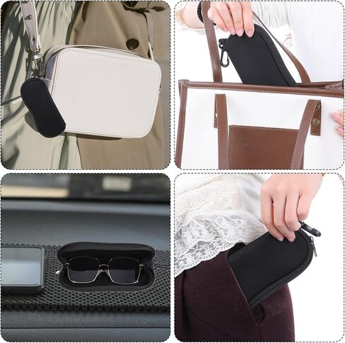 Soft Eyeglasses Case 2 Packs Travel Glasses Case Ultra Light Neoprene Eyeglass Pouch Soft Sunglasses Bag with Clip for Men Women in Saudi Arabia