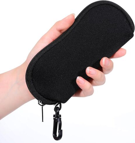 Soft Eyeglasses Case 2 Packs Travel Glasses Case Ultra Light Neoprene Eyeglass Pouch Soft Sunglasses Bag with Clip for Men Women in Saudi Arabia
