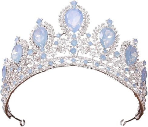 Bridal Hair Accessories Wedding Headwear Crystal Crown Mitzvah Crown Bridal Crown Wedding Ball For Women, Green in Saudi Arabia