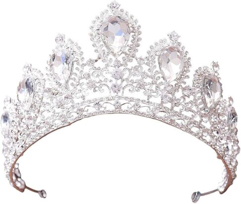 Bridal Hair Accessories Wedding Headwear Crystal Crown Mitzvah Crown Bridal Crown Wedding Ball For Women, Green in Saudi Arabia