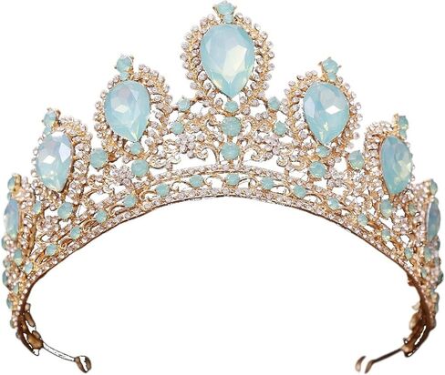 Bridal Hair Accessories Wedding Headwear Crystal Crown Mitzvah Crown Bridal Crown Wedding Ball For Women, Green in Saudi Arabia