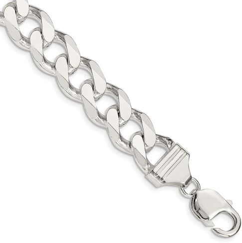 925 Sterling Silver 13mm Curb Chain Anklet 9" to 10" in Saudi Arabia