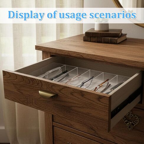 2 PCS Acrylic Sunglasses Organizer, Sunglasses Display Stackable Glasses Storage Organizer 6 Grids Glasses Storage for Storing Sunglass, Prescription Glass, Makeup Brush and Lipstick in Saudi Arabia