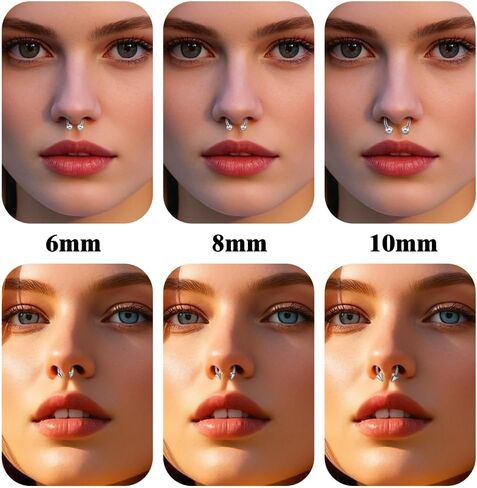 Intera 16G حلقات حاجز فولاذية جراحية حلقات الشفاه طوق حدوة الحصان - الأنف، الحاجب تراغوس دايث هيليكس ثقب المجوهرات للنساء والرجال، 6-12 مم in Kuwait