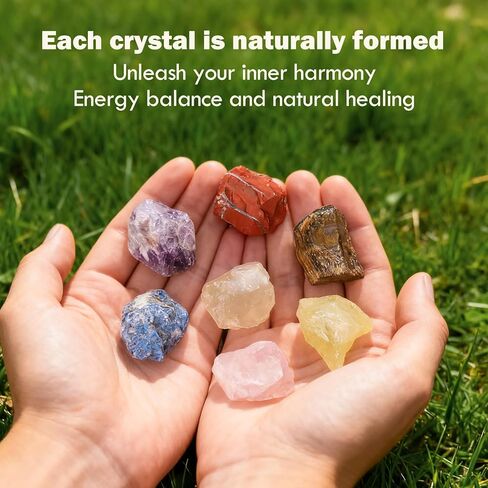 7 قطع كريستال وأحجار استشفاء، بلورات شفاء حقيقية، بلورات خام، كوارتز وردي، جمشت، سيترين، كوارتز in Kuwait