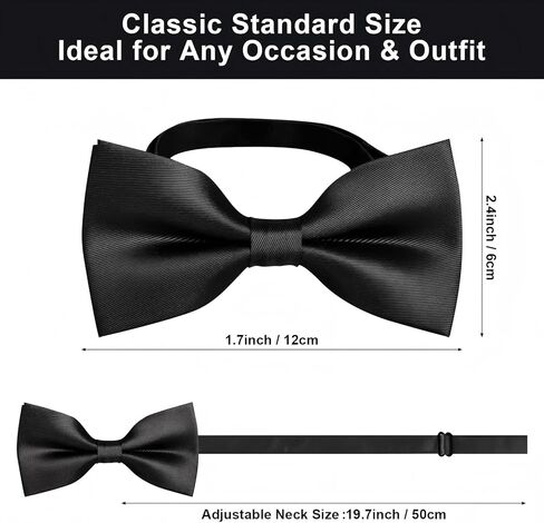 Bow Ties for Men Pre-Tied Satin Black Bowtie Adjustable Tuxedo Bow Ties for Wedding Party Formal Wear in Saudi Arabia