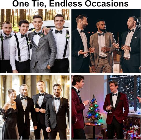 Bow Ties for Men Pre-Tied Satin Black Bowtie Adjustable Tuxedo Bow Ties for Wedding Party Formal Wear in Saudi Arabia