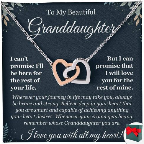 To My Granddaughter Necklace, Granddaughter Gifts From Grandma and Granddaughter Birthday Message Card Necklace From Grandmother or Grandpa Jewelry Present with Message Card and Gift Box in Saudi Arabia