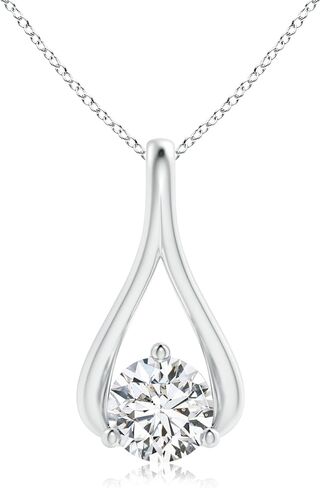 Lab Grown Diamond Wishbone Drop Pendant Necklace in 14k Solid Gold/Silver | April Birthstone Jewelry, Wedding, Valentine, Birthday, Anniversary, Christmas Gift For Women in Saudi Arabia