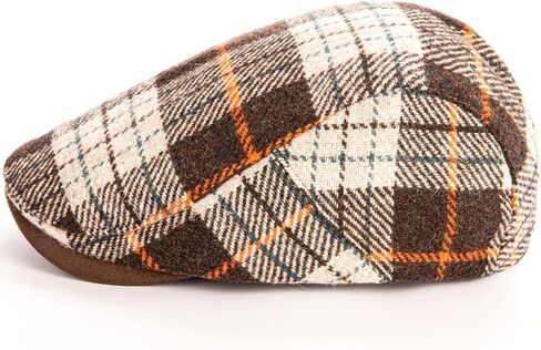 Men Wool Blend Flat-Top Tweed Newsboy Hat/Ivy Cap/Adjustable Plaid Driver's Hat in Saudi Arabia