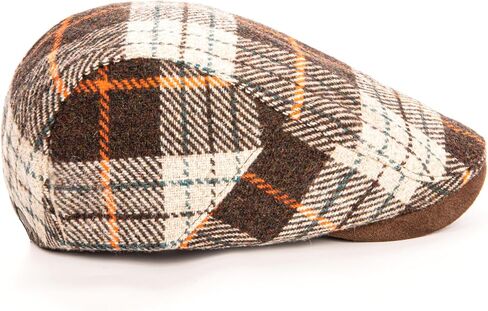 Men Wool Blend Flat-Top Tweed Newsboy Hat/Ivy Cap/Adjustable Plaid Driver's Hat in Saudi Arabia