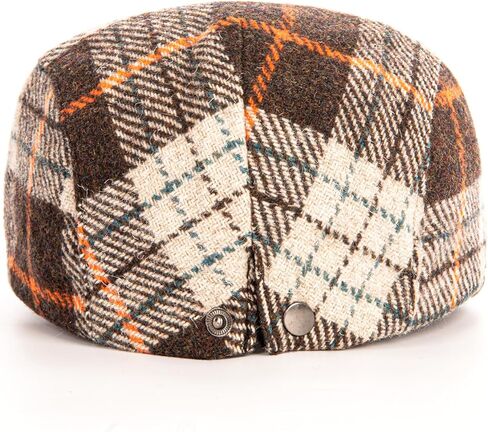 Men Wool Blend Flat-Top Tweed Newsboy Hat/Ivy Cap/Adjustable Plaid Driver's Hat in Saudi Arabia