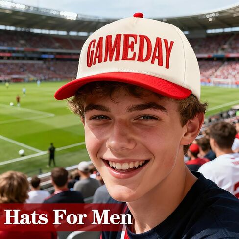Game Day Hat for Women Men Vintage Embroidered Football Softball Basketball Caps World Soccer Cup Hats Gifts in Saudi Arabia