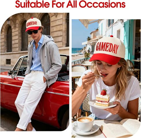 Game Day Hat for Women Men Vintage Embroidered Football Softball Basketball Caps World Soccer Cup Hats Gifts in Saudi Arabia