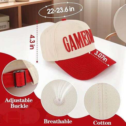 Game Day Hat for Women Men Vintage Embroidered Football Softball Basketball Caps World Soccer Cup Hats Gifts in Saudi Arabia