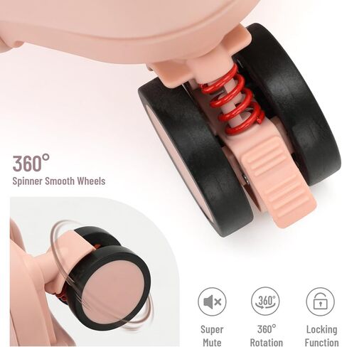 22 Inch Hardside Checked Luggage with Child Seat - 40L Spinner Suitcase W/TSA Lock, Aircraft-Grade ABS+PC Shell & Commercial Wheels for Family Travel (Pink) in Kuwait