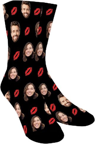 Custom Socks with Face Photo, Personalized Funny Socks with Picture, Customized Unique Crew Sock Gifts for Men Women in Saudi Arabia
