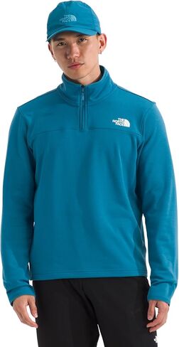 The North Face Men's Cedar Trail Grid Fleece Quarter Zip Jacket - Soft Fleece Jacket, Reinforced Binding on Collar & Cuffs, Dusk Blue, Large in Saudi Arabia