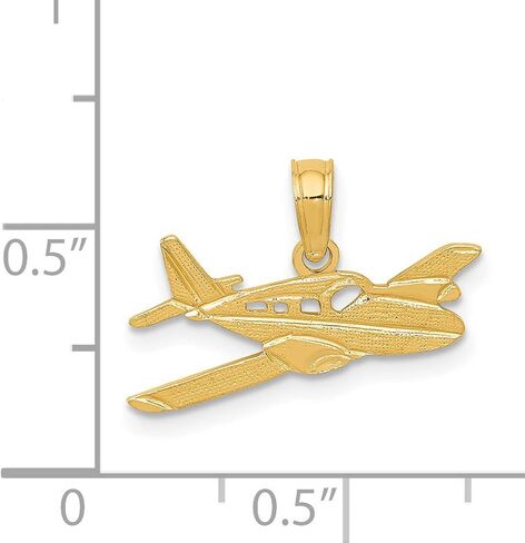 14k Yellow Gold Airplane Pendant Charm for Men or Unisex with Detailed Aircraft Design, Aviation Jewelry Symbolizing Travel Freedom, Ideal for Pilots, Frequent Flyers, or Aviation Enthusiasts in Saudi Arabia