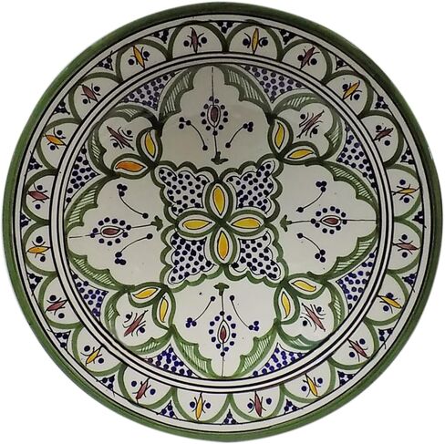 Ceramic Plates Moroccan Handmade Serving Wall Hanging Exquisite Colors Decorative 14 inches Diameter in Saudi Arabia