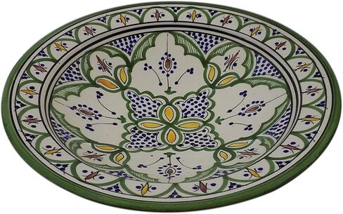 Ceramic Plates Moroccan Handmade Serving Wall Hanging Exquisite Colors Decorative 14 inches Diameter in Saudi Arabia