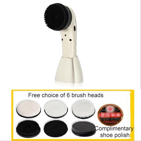 Shoe Shine Machine, USB Rechargeable Rotary Cleaner, Multi-Functional Leather Washer, Includes 6 Brushes for Shoes, Handbags, and Jackets in Saudi Arabia