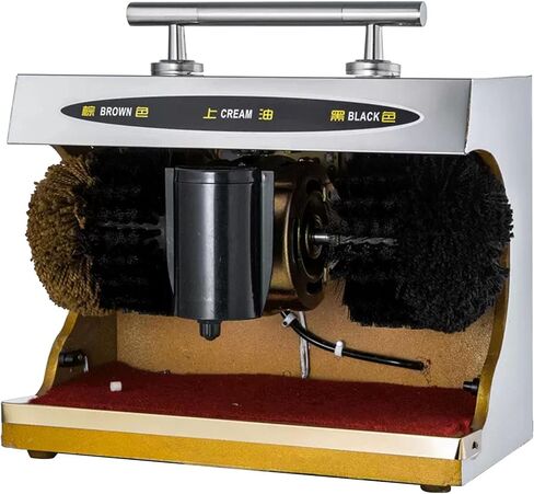 Automatic Shoe Polish Machine - Sole Cleaner with Dusting and Polishing Double Combination Brush for Easy Cleaning (Rose Gold) in Kuwait