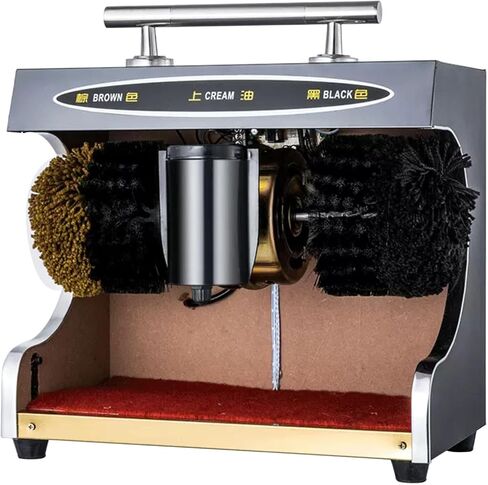 Automatic Shoe Polish Machine - Sole Cleaner with Dusting and Polishing Double Combination Brush for Easy Cleaning (Rose Gold) in Kuwait