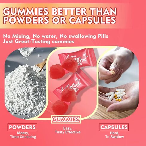 بروبيوتيك نسائي مهبلي، علكة توازن درجة الحموضة الأنثوية لرائحة صحية، وتوازن الخميرة والنباتات + فيتامين C لدعم المناعة - بروبيوتيك التوت البري in Kuwait