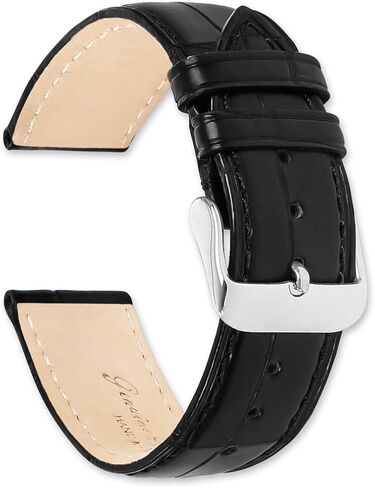 deBeer Genuine Alligator Matte Finish Watch Band-Choice of Color (Black, Brown, Saddle) & Width (16mm, 18mm, 19mm, 20mm, 22mm) in Saudi Arabia