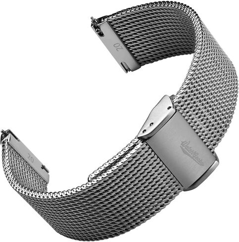 حزام ساعة WatchGecko Oblique Milanese الشبكي، نمط قطري فريد، مشبك مزلاج منزلق، لجميع أنواع الساعات، مصقول، 18 مم، 19 مم، 20 مم، 21 مم، 22 مم in Kuwait