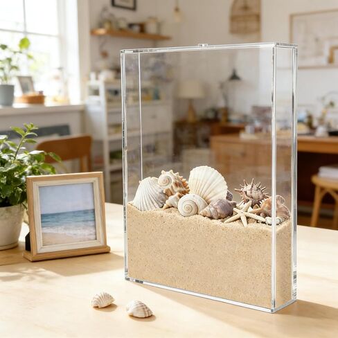 صندوق عرض صدف أكريليك مقاس 8.8 × 11.4 بوصة، حامل صدفة البحر على الحائط، إطار صندوق ظل أكريليك للأصداف، حافظة عرض عائمة ثلاثية الأبعاد، شفاف in Kuwait