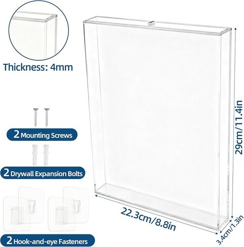 صندوق عرض صدف أكريليك مقاس 8.8 × 11.4 بوصة، حامل صدفة البحر على الحائط، إطار صندوق ظل أكريليك للأصداف، حافظة عرض عائمة ثلاثية الأبعاد، شفاف in Kuwait