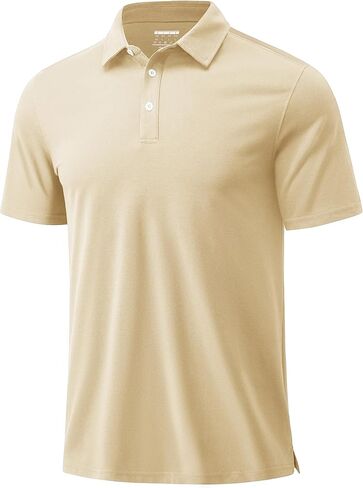 Cotrasen Mens Polo Shirts Short Sleeve Cotton Pique Golf Shirt Button Classic Fit Stretch Performance Casual T-Shirts in Saudi Arabia