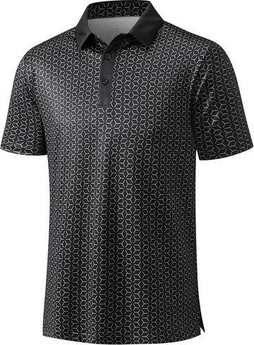 MAGCOMSEN Mens Golf Shirt Short Sleeve Dry Fit Moisture Wicking Golf Polos Casual Performance Print Collared Shirt Men in Saudi Arabia