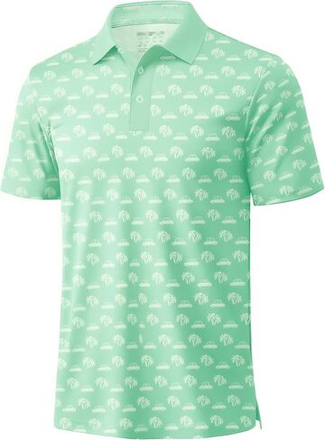 MAGCOMSEN Mens Golf Shirt Short Sleeve Dry Fit Moisture Wicking Golf Polos Casual Performance Print Collared Shirt Men in Saudi Arabia