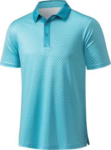 MAGCOMSEN Mens Golf Shirt Short Sleeve Dry Fit Moisture Wicking Golf Polos Casual Performance Print Collared Shirt Men in Saudi Arabia