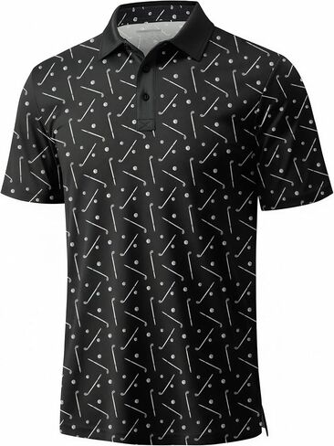 MAGCOMSEN Mens Golf Shirt Short Sleeve Dry Fit Moisture Wicking Golf Polos Casual Performance Print Collared Shirt Men in Saudi Arabia