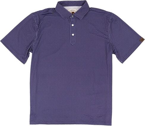 Lazy J Ranch Wear Men's Diamond Print Performance Polo Shirt, Purple - Pearl Snap Buttons - Golf Shirts for Men in Saudi Arabia