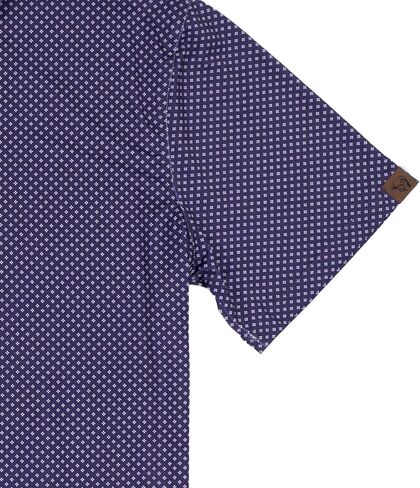 Lazy J Ranch Wear Men's Diamond Print Performance Polo Shirt, Purple - Pearl Snap Buttons - Golf Shirts for Men in Saudi Arabia
