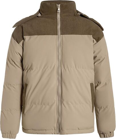 SOLY HUX Men's Winter Coat Zip Up Warm Windproof Hooded Puffer Jacket Casual Outerwear in Saudi Arabia