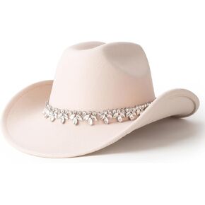 قبعة رعاة البقر الغربية من جوسيفان للنساء، قبعة راعية البقر بأحجار الراين اللامعة، هدية للعروس in Kuwait