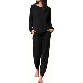 Ekouaer Soft Pajama Set Women Pullover Long Sleeve lounge Sets Jogger Pants Loungewear Sleepwear Sets with Pockets in Kuwait