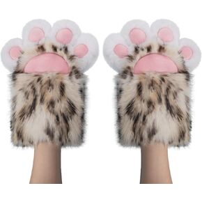 JIAHG Faux Fursuit Cat Paw Gloves Furry Therian Paws Mittens Fox Wolf Paw Gloves Halloween Animal Cosplay Costume Accessories in Kuwait