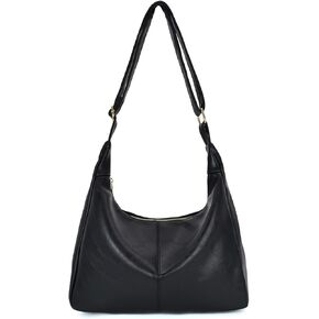 حقائب هوبو من الجلد النباتي للنساء حقيبة يد كتف مترهلة ناعمة بسحاب للعمل وحقائب سفر in Kuwait