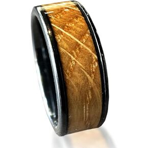 BW James Jewellers "حزام زفاف رجالي من السيراميك الأسود مقاس 8 مم من Lexington - مصنوع من برميل ويسكي بوربون المستقيم من كنتاكي، مريح للخطوبة الوعدية، خاتم الذكرى السنوية المفاجئة بمقاسات 6-16 in Saudi Arabia