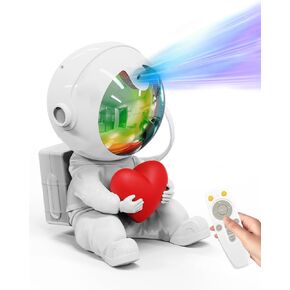 Northern Lights Aurora Projector Galaxy Night Light, Astronaut Star Projector with Adjustable Head, Heart-Hugging Space Lamp for Kids Bedroom Ceiling Decor, Remote & Timer, Christmas & Birthday Gift in Saudi Arabia