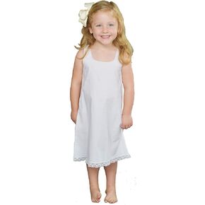 Little Girls White Cotton Slip Sleeveless Lace Trim 100% Cotton No Cling Girls Short Slip in Saudi Arabia