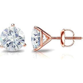 IGI Certified .50ct to 12.00 Carat Round Brilliant Lab-Grown Diamond 3-Prong Stud Earrings in 14k Yellow, White or Rose Gold With Screw Back Closure in Saudi Arabia