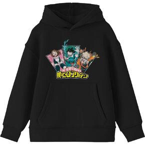 سترة بغطاء رأس سوداء للأولاد من Bioworld My Hero Academia Bakugo Deku وUraraka Youth Boys in Kuwait